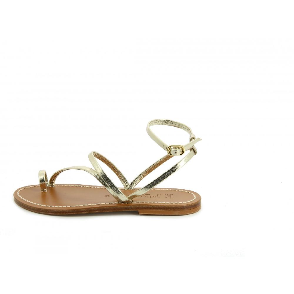 K.JACQUES OMBELINE Sandales Plates Cuir Metyl Champan