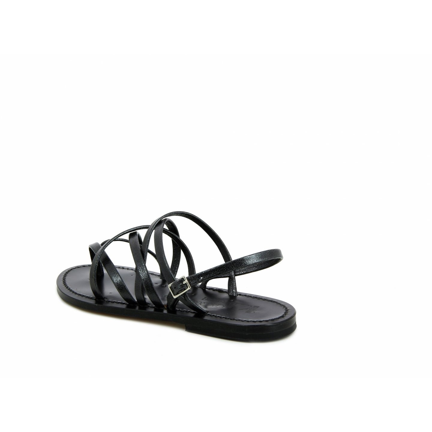 K.JACQUES PANDORA EBENE Sandales Plates Cuir Metyl Piombo