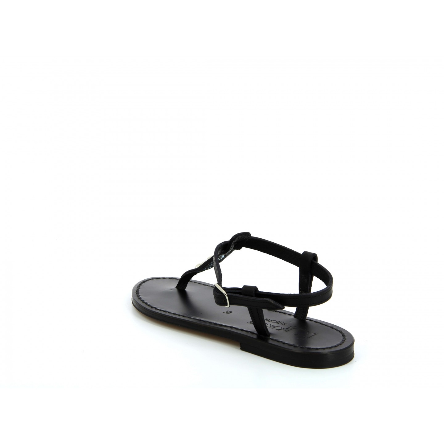 K.JACQUES PICONPYR EBENE Sandales Plates Cuir Pul Noir