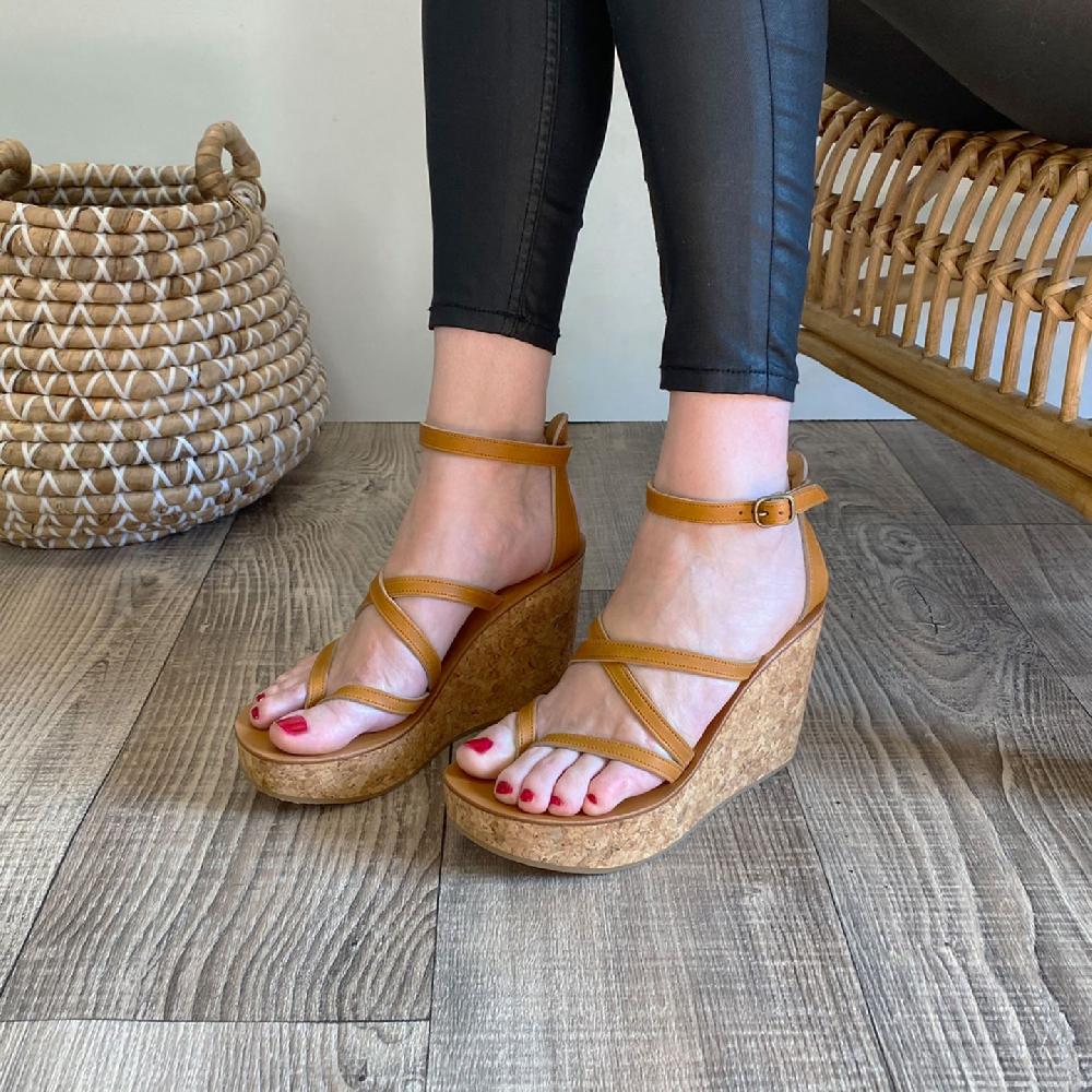 K.JACQUES RAKNA Sandales Compensées Cuir Pul Naturel