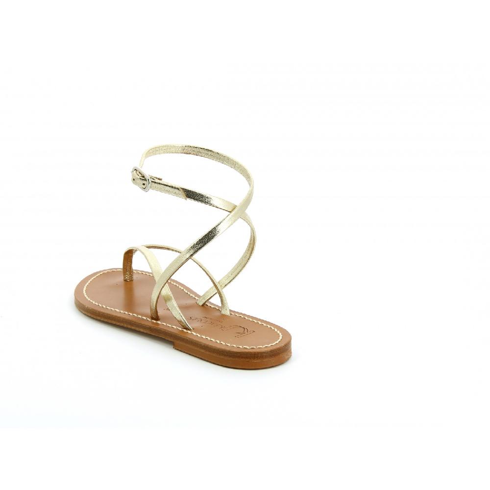 K.JACQUES SMYRNE Sandales Plates Cuir Métyl Champan