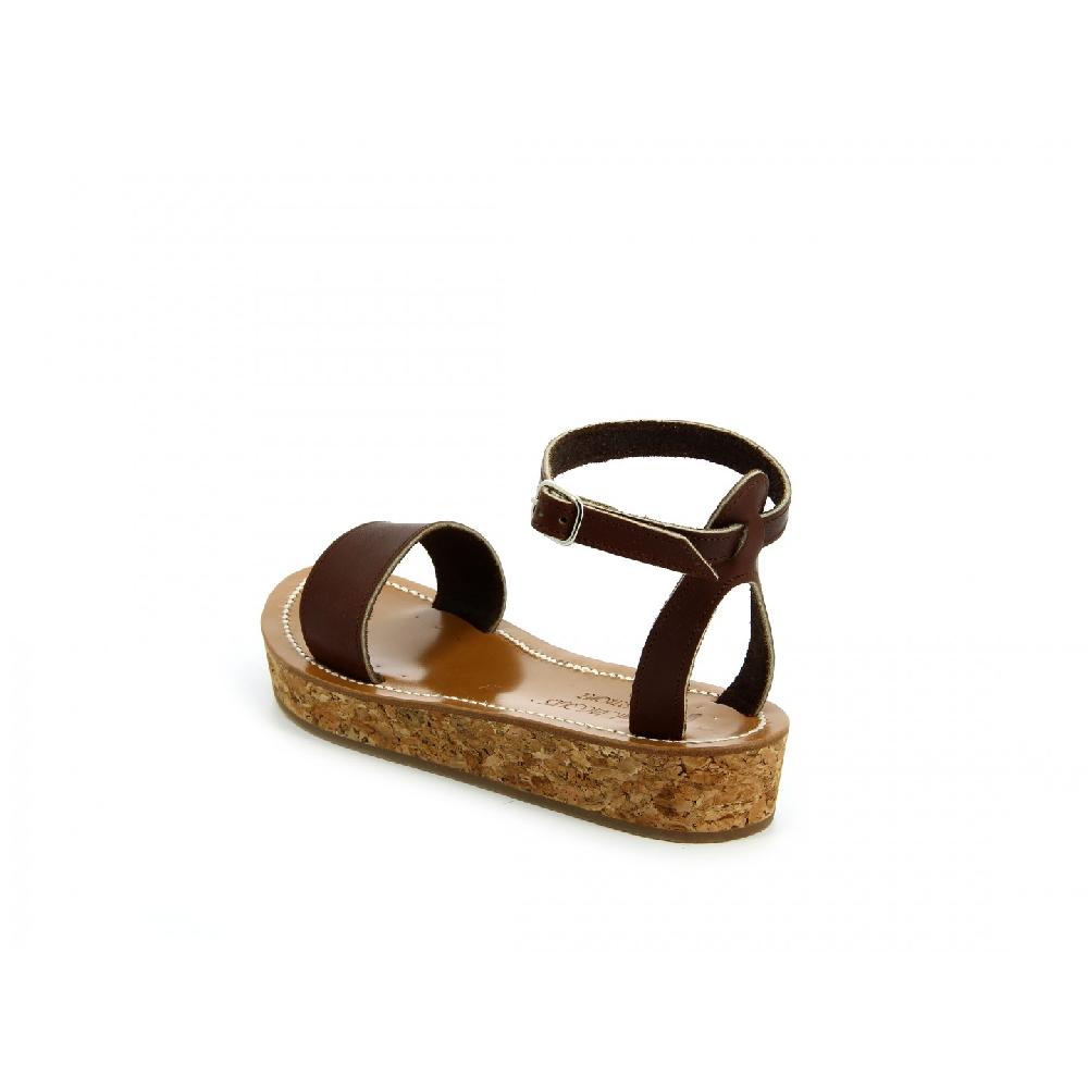 K.JACQUES TALLOIRE Sandales Compensées Cuir Pul Marron