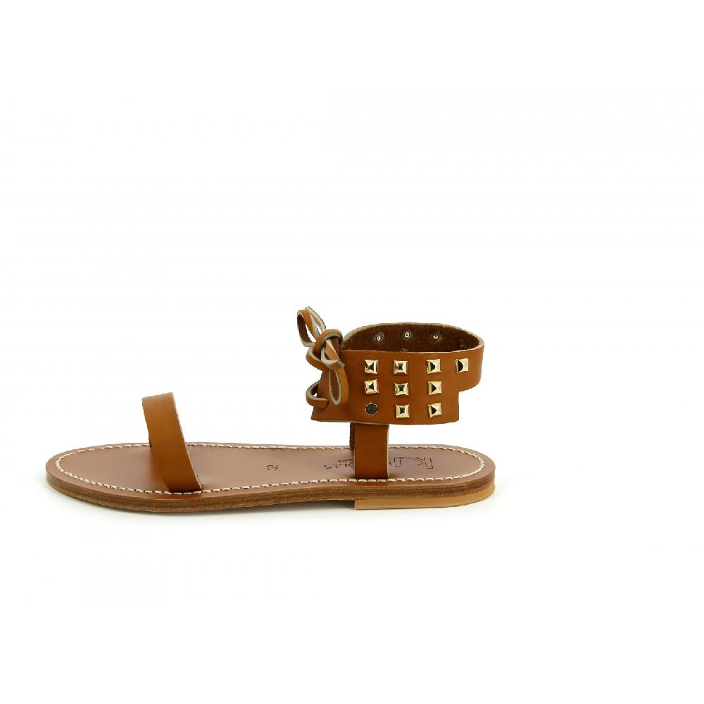K.JACQUES TARTAPYR Sandales Plates Cuir Pul Naturel