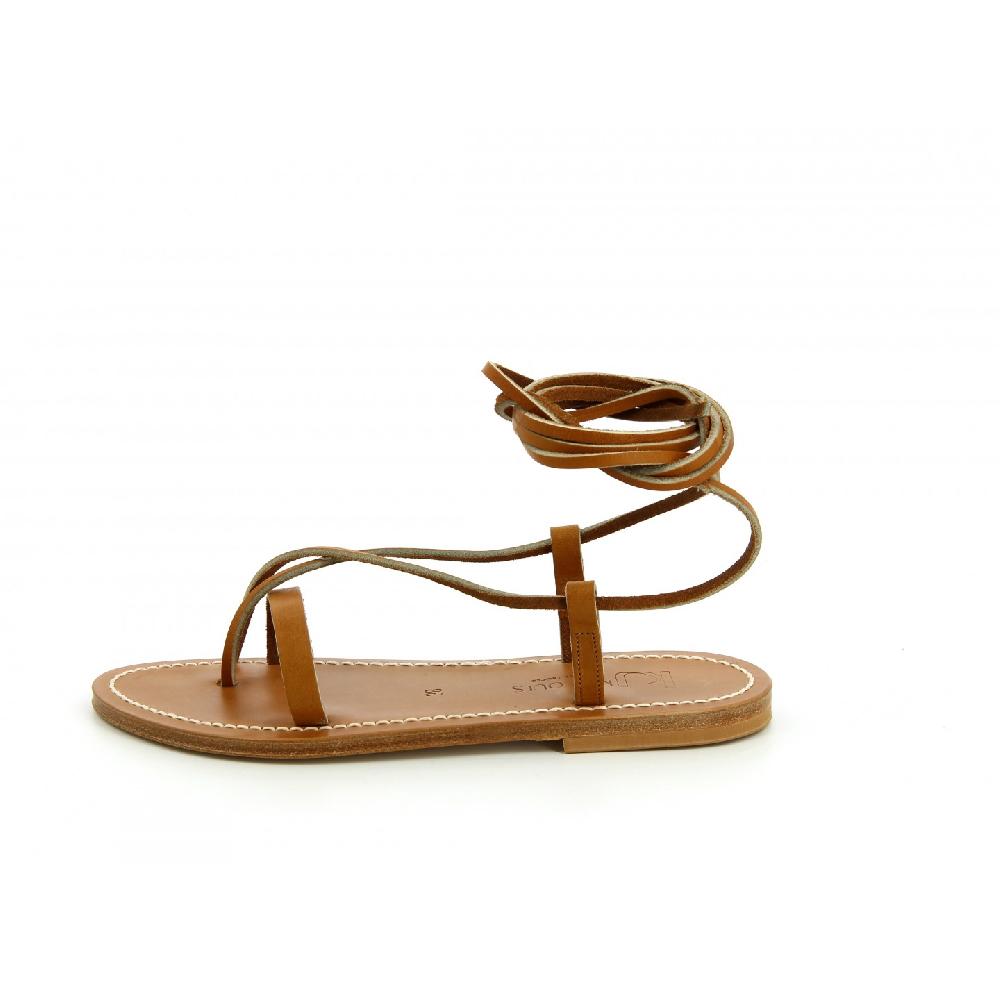 K.JACQUES TIRESIAS Sandales Plates Cuir Pul Naturel