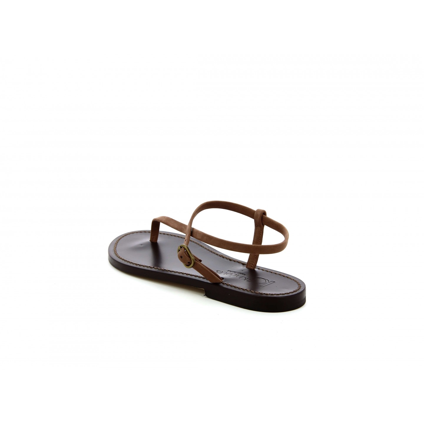 K.JACQUES VASSILI MOKA Sandales Plates Cuir Nubuck Nut