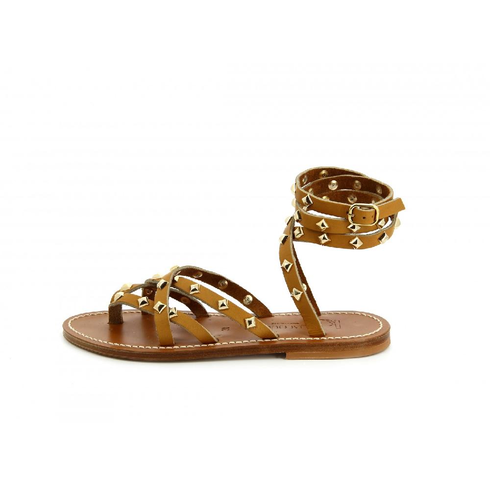 K.JACQUES ZENOBIEPYR Sandales Plates Cuir Pul Naturel - Or