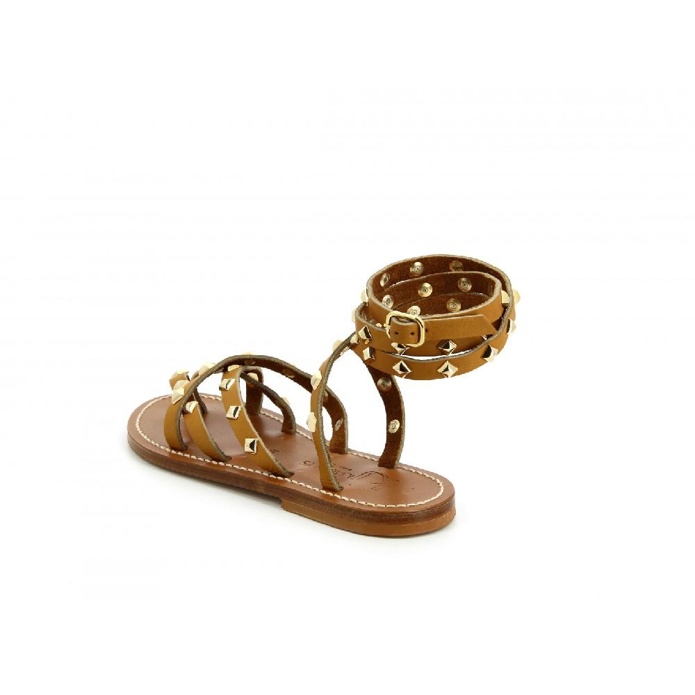 K.JACQUES ZENOBIEPYR Sandales Plates Cuir Pul Naturel - Or