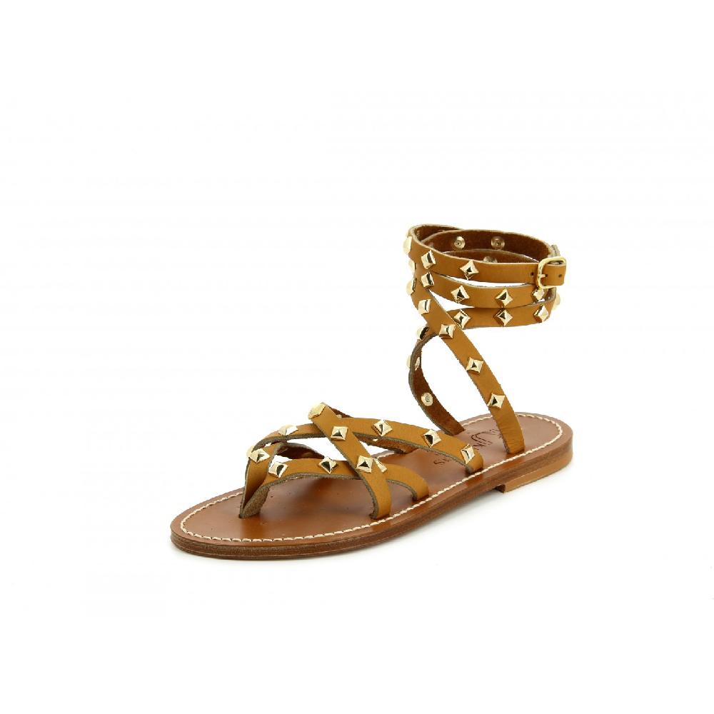 K.JACQUES ZENOBIEPYR Sandales plates Cuir Pul Naturel - Or