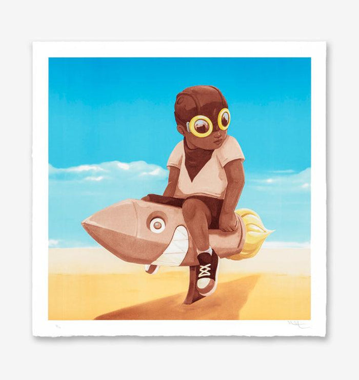 k.olin tribu Print Boy On Rocket by Hebru Brantley