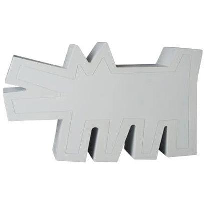K.olin Tribu Sculpture Barking Dog Statue White By Keith Haring