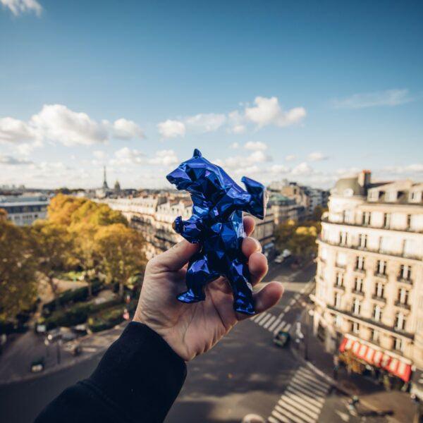 K.olin Tribu Sculpture Bear Spirit Blue Edition By Richard Orlinski