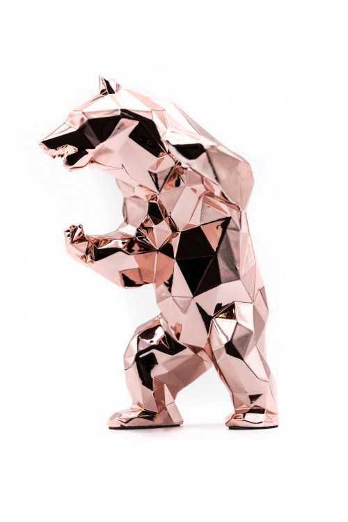 K.olin Tribu Sculpture Bear Spirit GOLD PINK Edition By Richard Orlinski