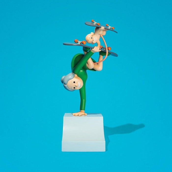 k.olin tribu Sculpture DOUBLE HANDSTAND (GREEN) by JOAN CORNELLA
