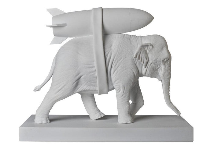 K.olin Tribu Sculpture ELEPHANT WITH BOMB By BANKSY