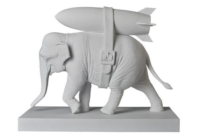 k.olin tribu Sculpture ELEPHANT WITH BOMB by BANKSY