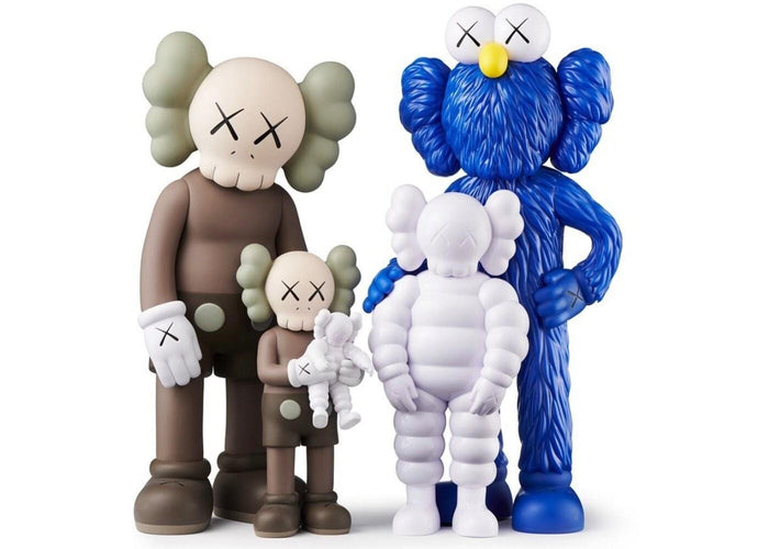 k.olin tribu Sculpture FAMILY SET BROWN/WHITE/BLUE by KAWS