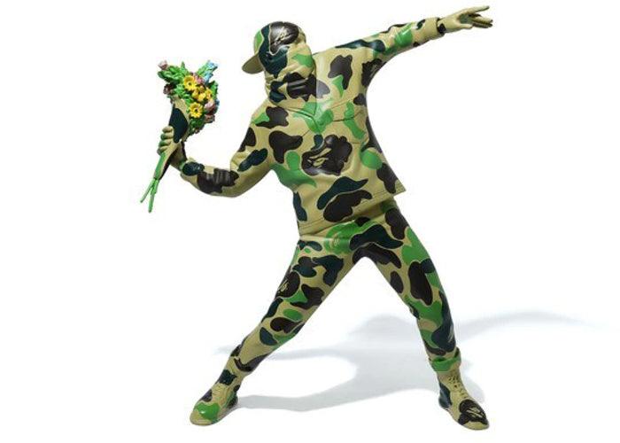 k.olin tribu Sculpture Flower bomber Green by BAPE x Brandalism by BANKSY