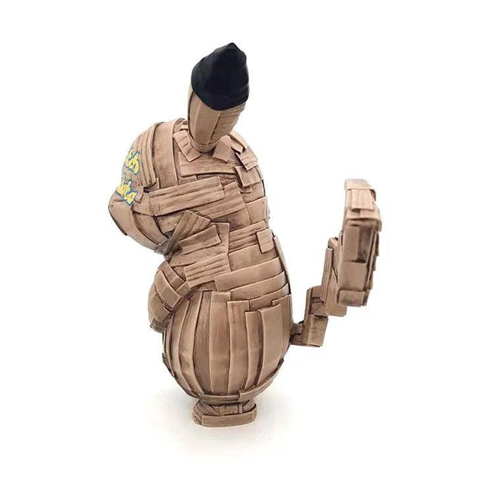 K.olin Tribu Sculpture Gotta Catch All Your Data Figure Brown By Laurence Vallieres