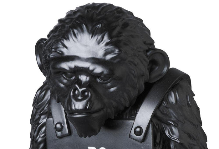 K.olin Tribu Sculpture Monkey Sign Black Reverse By BANKSY