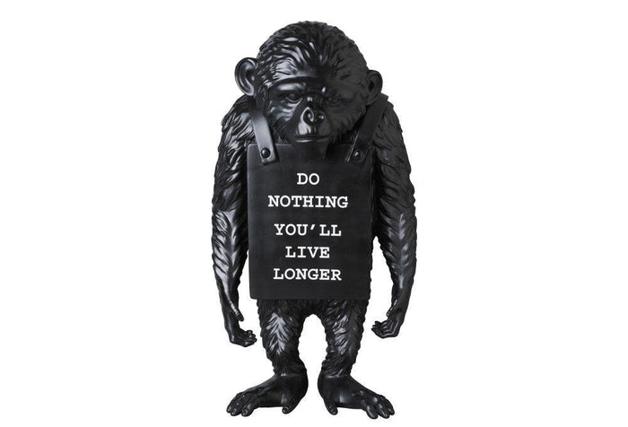 k.olin tribu Sculpture Monkey Sign Black Reverse by BANKSY