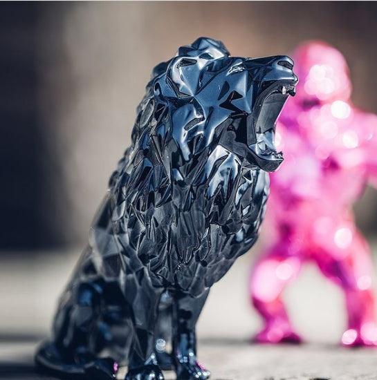 k.olin tribu Sculpture Roaring Lion Spirit Petrole Edition by Richard Orlinski