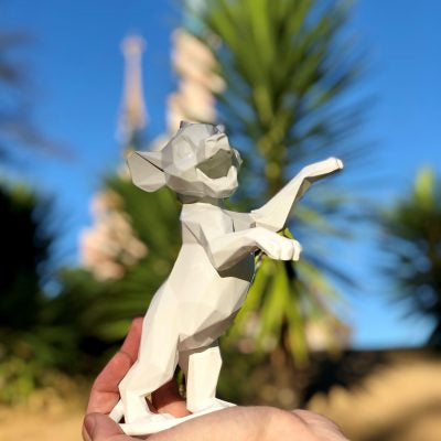 K.olin Tribu Sculpture White Simba By Richard Orlinski