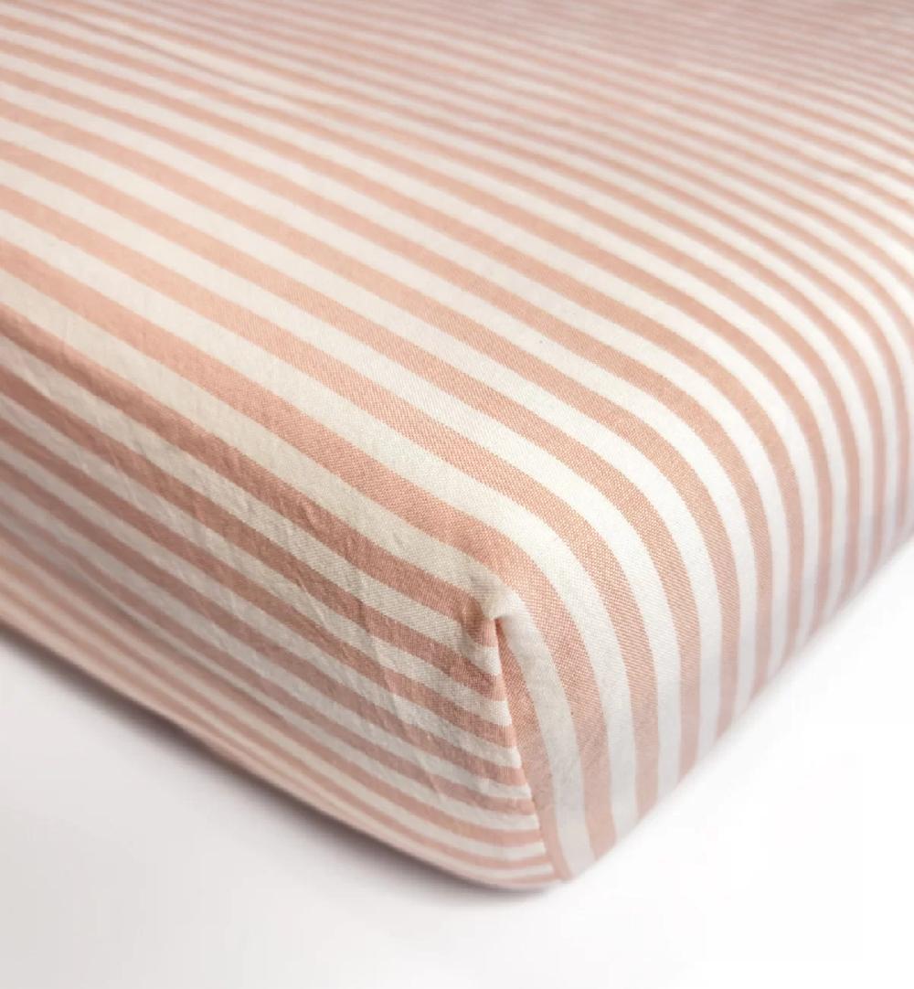 Kadolis Drap Housse Percale De Coton Bio Rayé Adulte