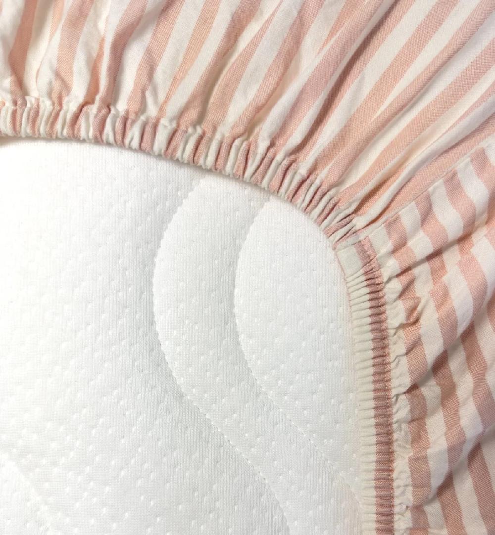 Kadolis Drap Housse Percale De Coton Bio Rayé Adulte