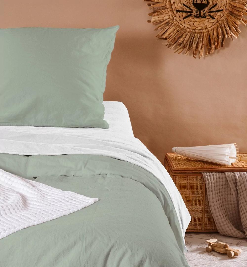 Kadolis Drap Housse Satin De Coton Bio Lavé 1 Personne