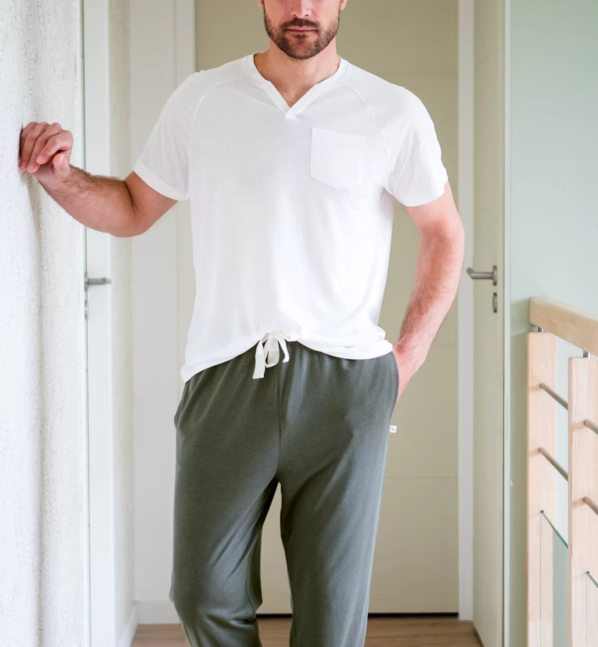 kadolis Haut de pyjama homme en Coton Bio et TENCEL™ Sonora