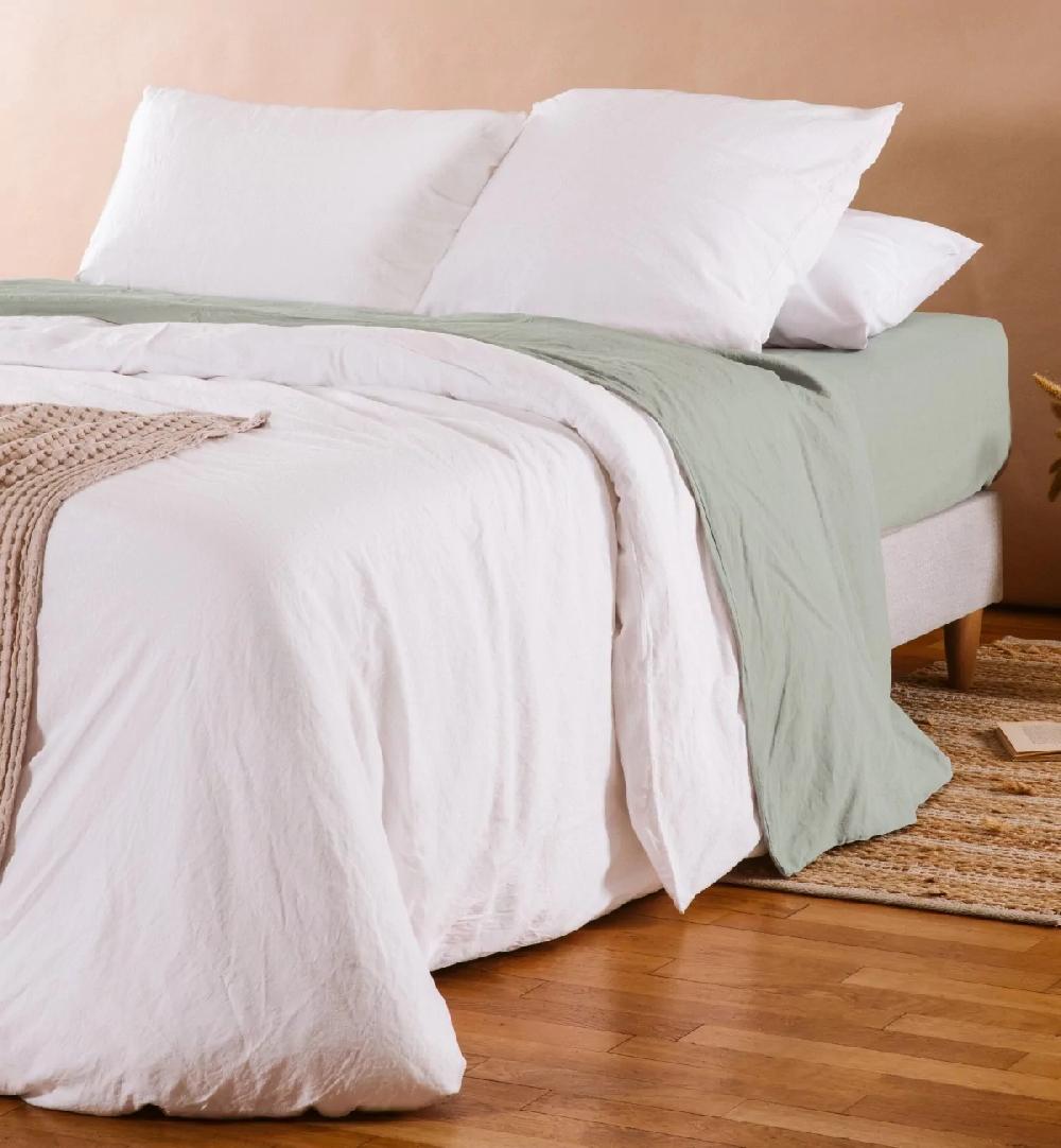 kadolis Housse de Couette Adulte Satin de Coton Bio lavé