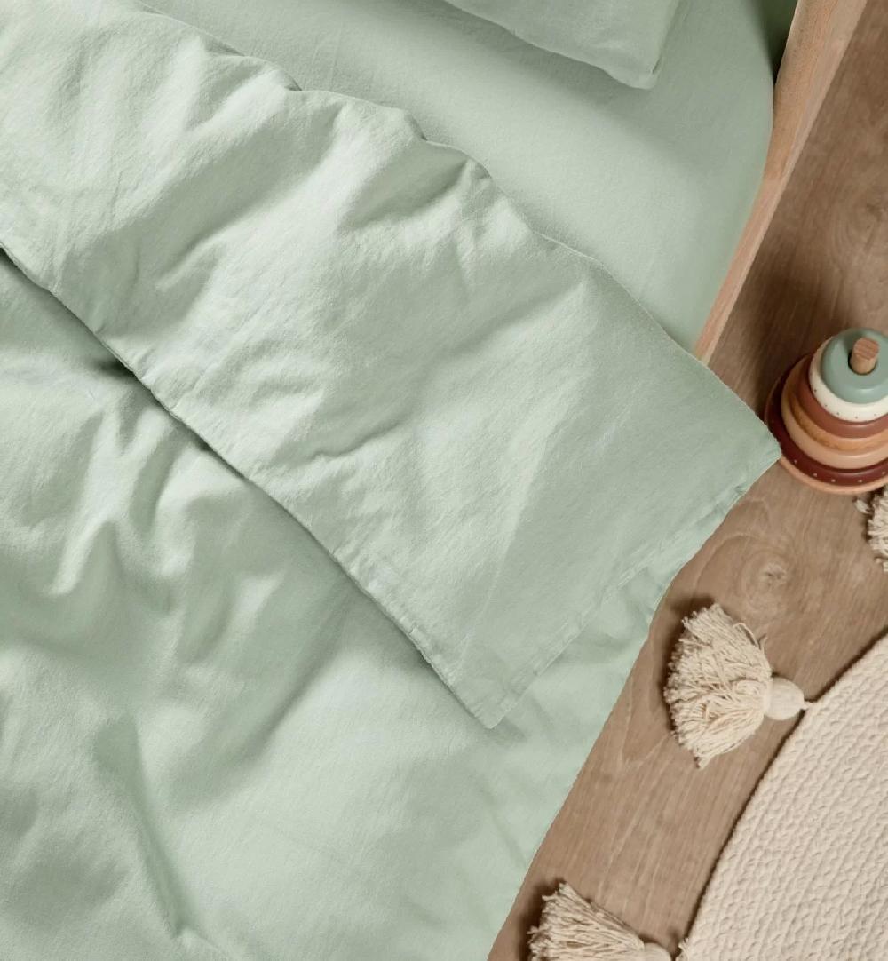 Kadolis Housse De Couette Bébé Satin De Coton Bio Lavé