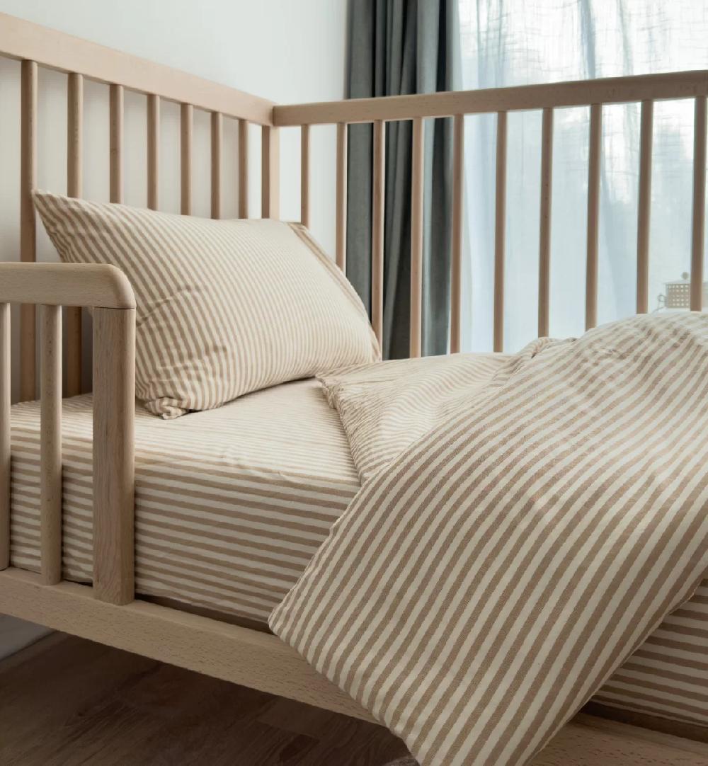 kadolis Housse de couette Percale de Coton Bio bébé rayé