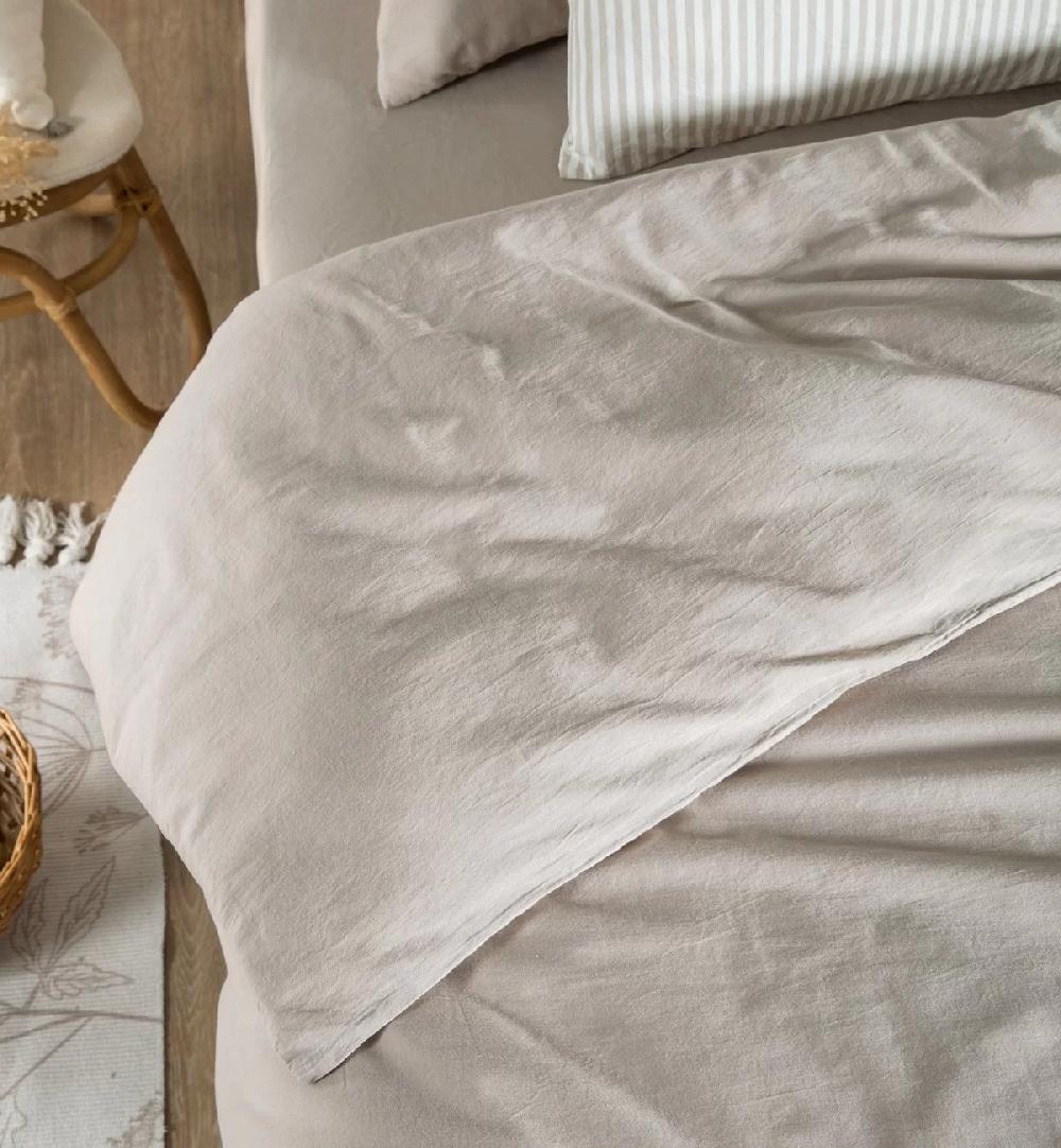 Kadolis Housse De Couette Satin De Coton Bio Lavé 1 Personne