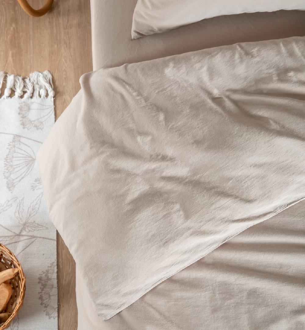 kadolis Housse de Couette Satin de Coton Bio lavé 1 personne