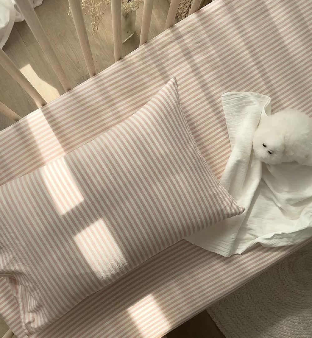 Kadolis Drap Housse Bébé Percale De Coton Bio Rayé