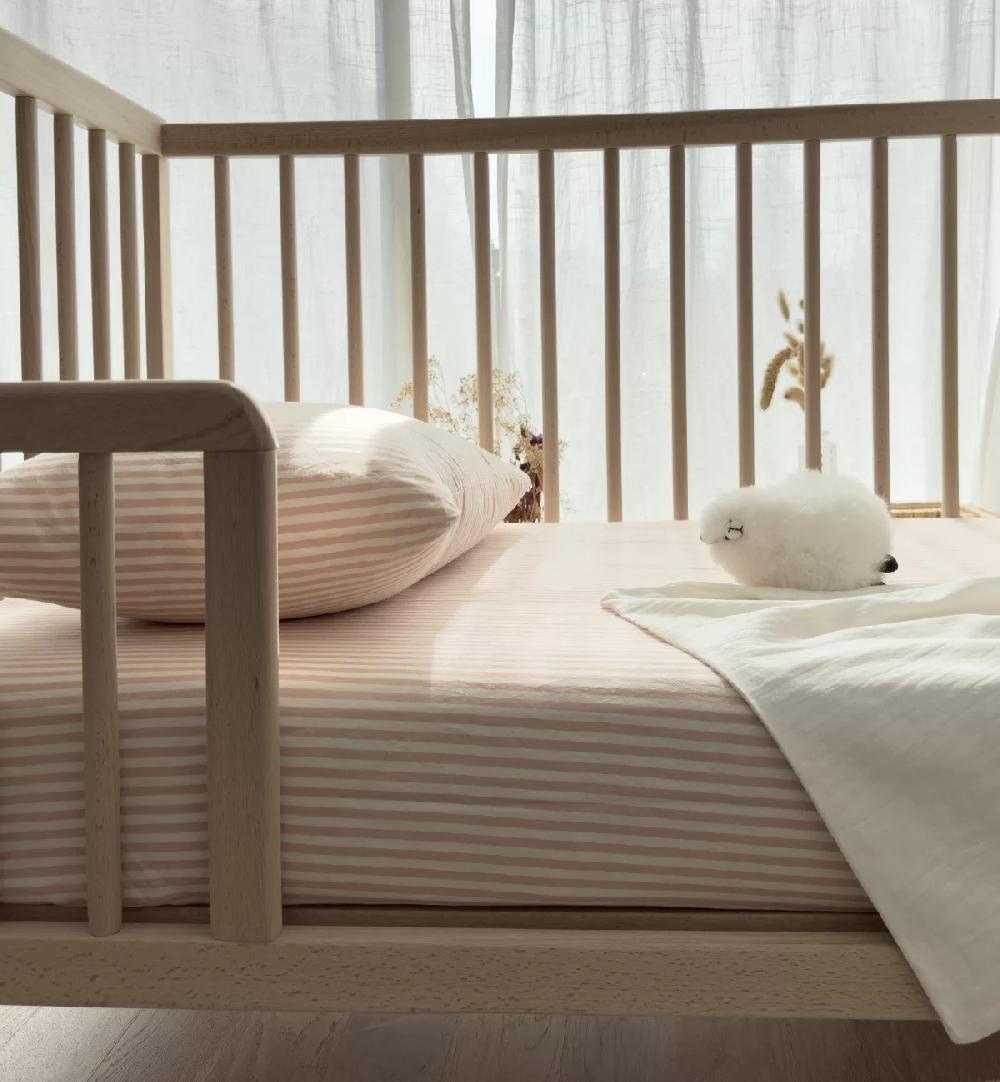 kadolis Drap housse bébé Percale de Coton Bio rayé