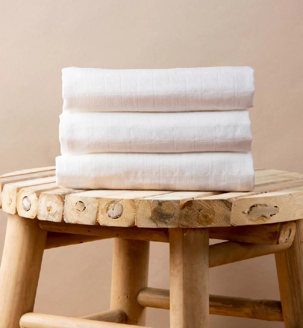 kadolis Langes Coton Bio unis (set de 3)