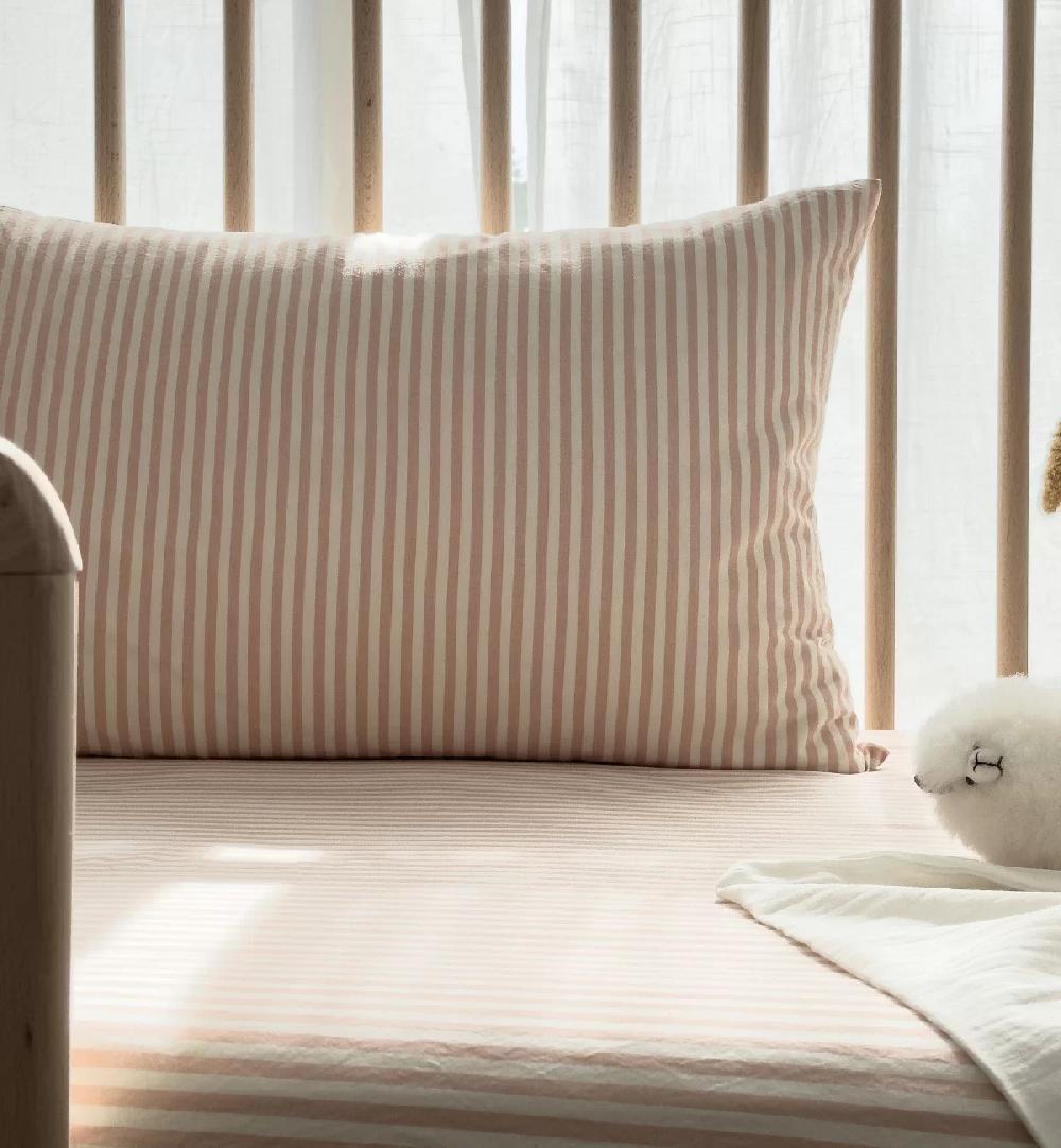 kadolis Taie d'oreiller Percale de Coton Bio rayé