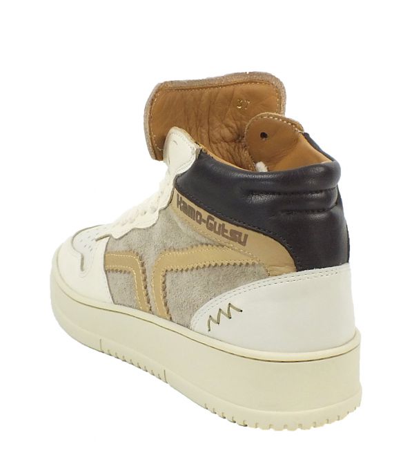 Kamo Gutsu Kamo-Gutsu Damen Sneaker Campa 112 Bianco Oro Brown