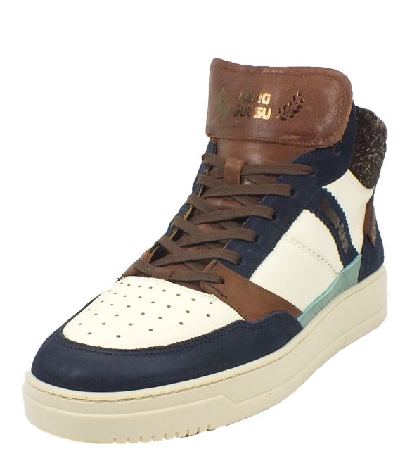 kamo gutsu Kamo-Gutsu Herren Sneaker Campo 154 Navy Bianco Combi