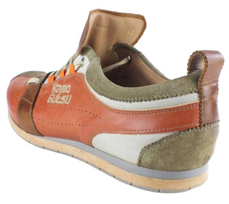 Kamo Gutsu Kamo-Gutsu Herren Sneaker Tifo 017 Kaki Arancio