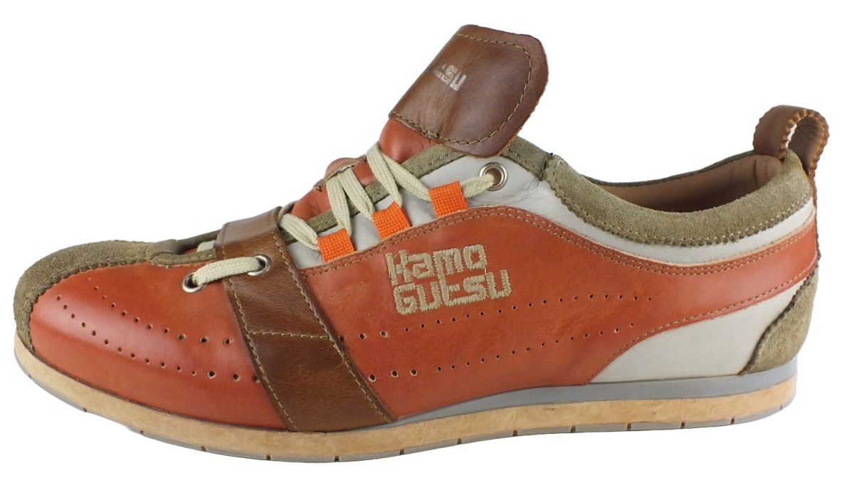 Kamo Gutsu Kamo-Gutsu Herren Sneaker Tifo 017 Kaki Arancio