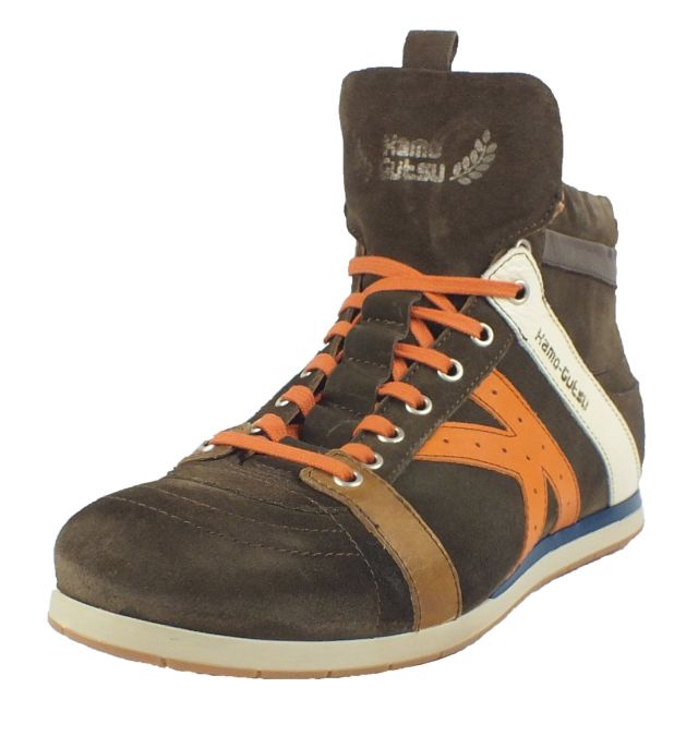 kamo gutsu Kamo-Gutsu Herren Sneaker Tifo 142 Taupe Oil Arancio