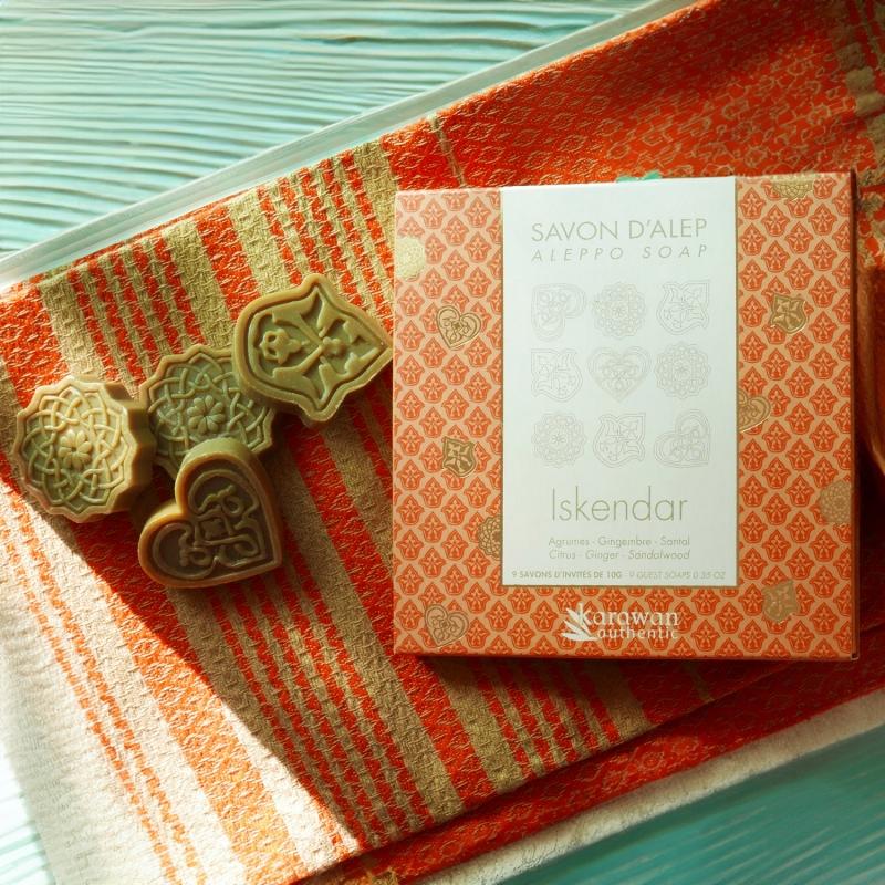 karawan authentic 9 savons d'Alep d'invités parfumés Iskendar