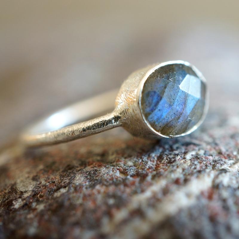 karawan authentic Bague "Drop" Argent 925 Labradorite