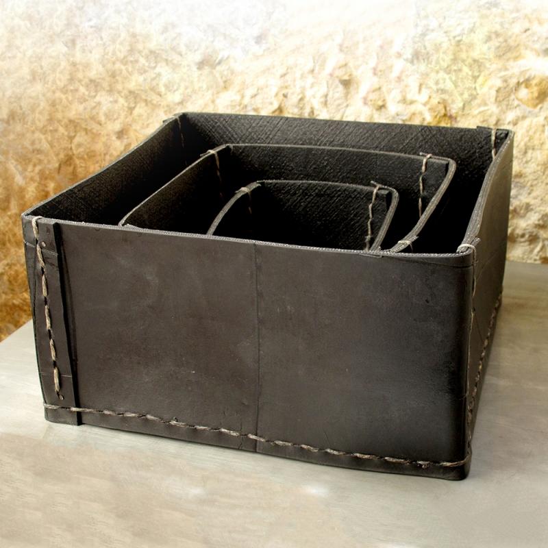 Karawan Authentic Boite Carré En Pneu Recyclé - Grand Modèle