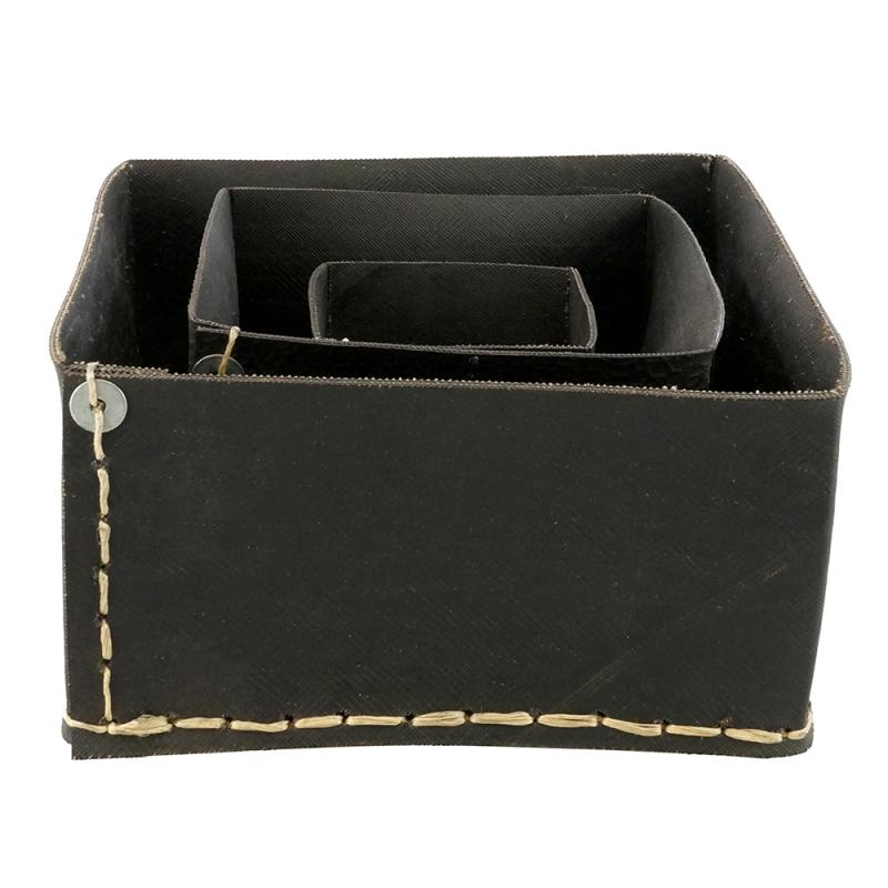 Karawan Authentic Boite Carré En Pneu Recyclé - Petit Modèle