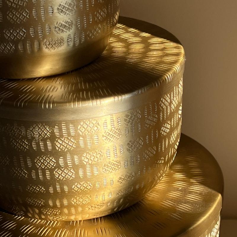 Karawan Authentic Boites En Alu Recyclé Gravées Coloris Doré Mat