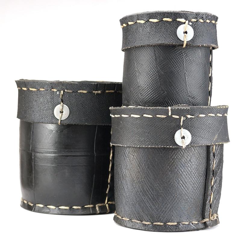Karawan Authentic Boîtes Rondes En Pneu Recyclé - Petit Modèle